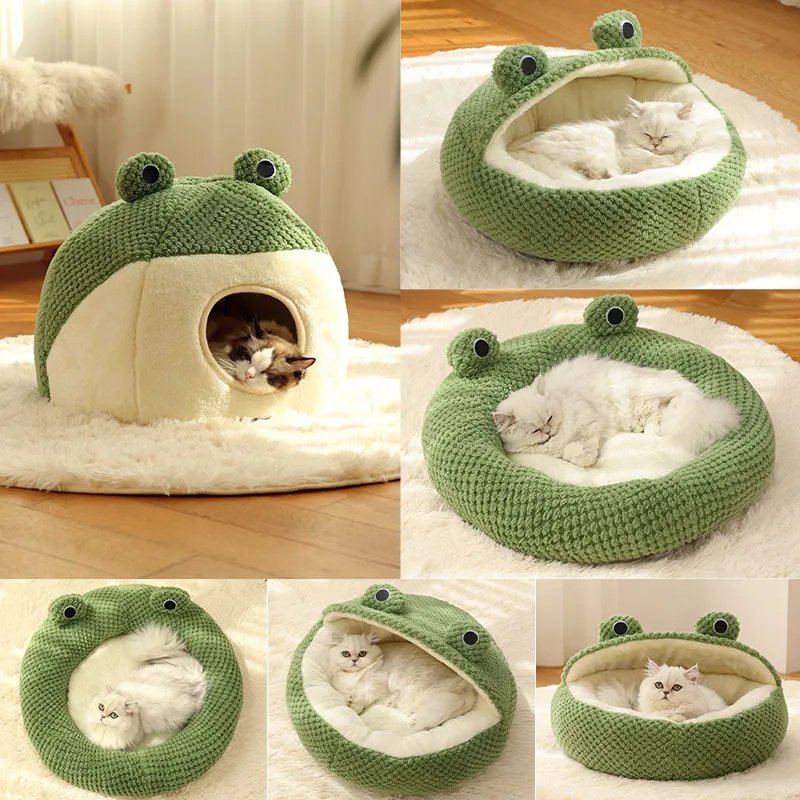 Frog Shape Pet Cave Bed - Pets Paradise
