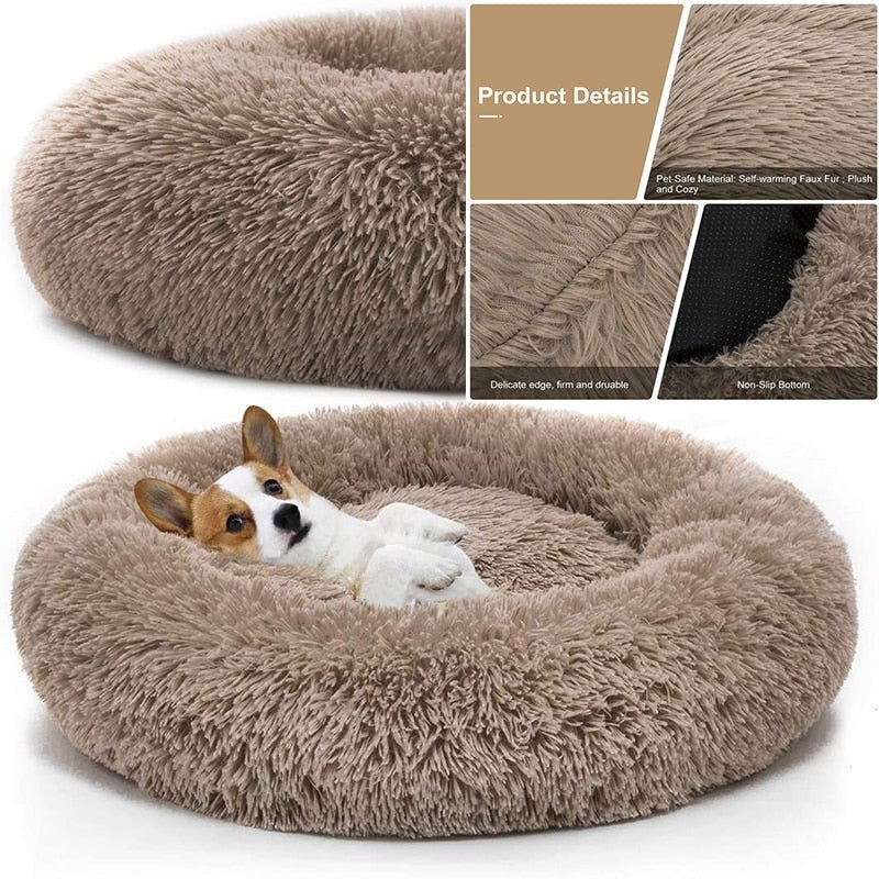 Pet Dog Bed Comfortable Donut Cuddler - Pets Paradise