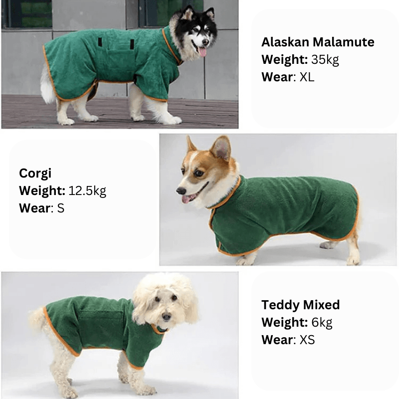 FluffEase™ Quick-Dry Dog Bathrobe