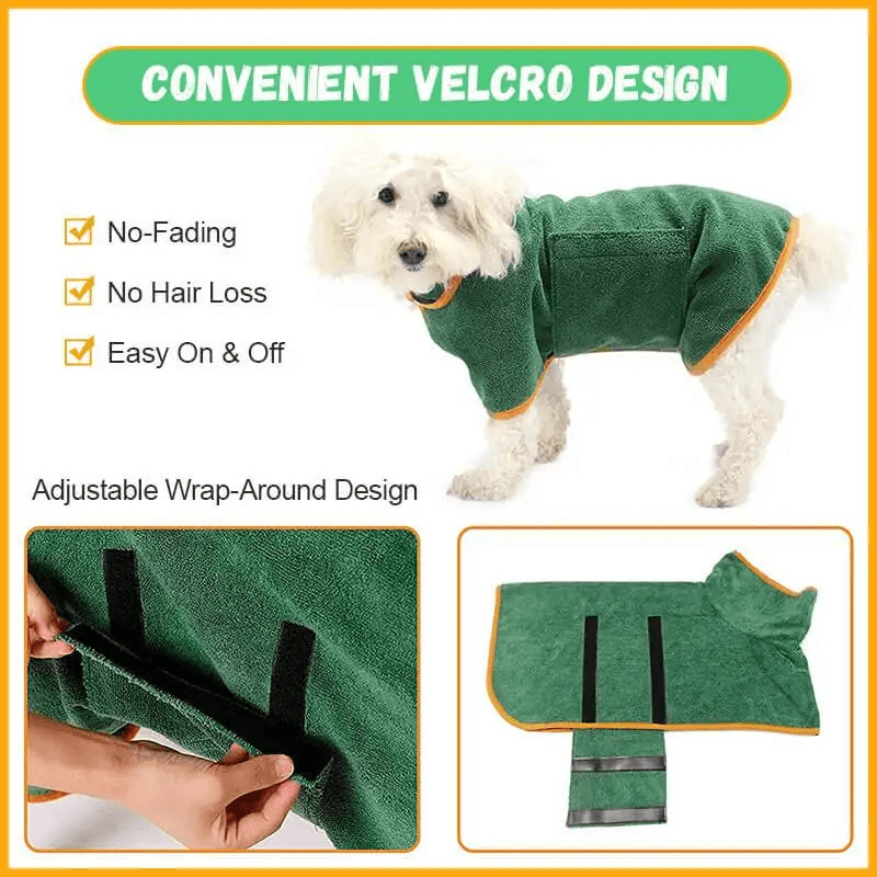 FluffEase™ Quick-Dry Dog Bathrobe