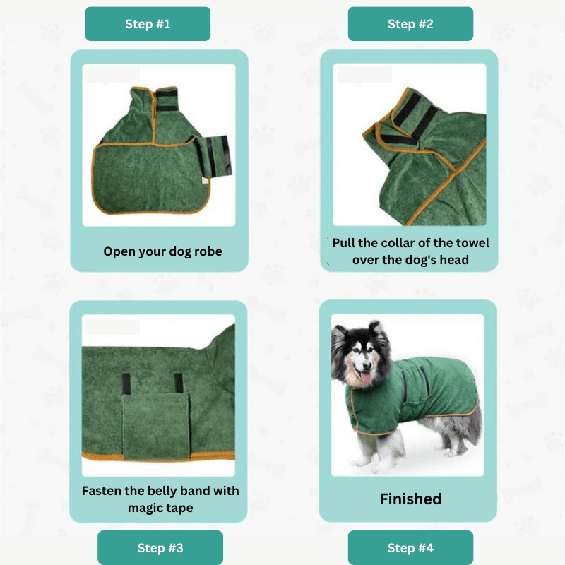 FluffEase™ Quick-Dry Dog Bathrobe