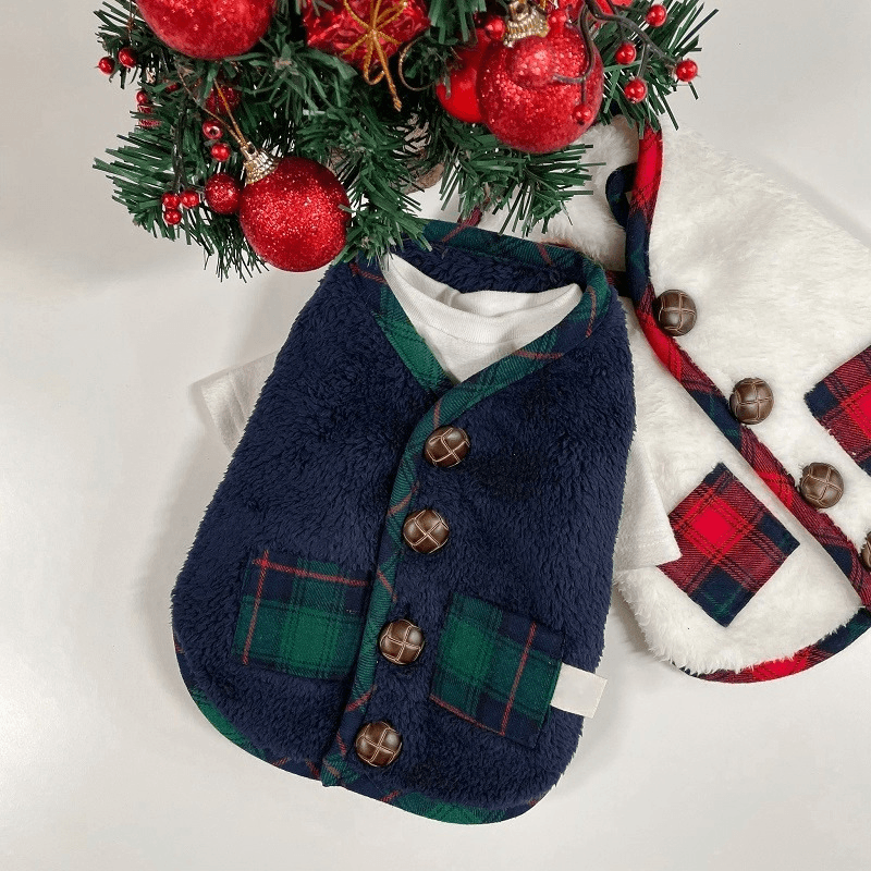 MerryPaws Christmas Furry Holiday Vest for Pets | Cozy Winter Comfort